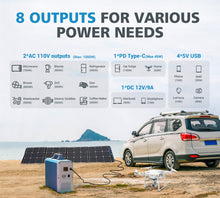 Load image into Gallery viewer, BLUETTI EB240 + 2*PV120/PV200 | 1000 Watt Generator