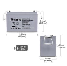 Load image into Gallery viewer, Renogy Deep Cycle AGM Battery 12 Volt 100Ah | RNG-BATT-AGM12-100